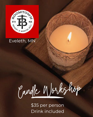 Candle making workshop at Boomtown Eveleth, MN